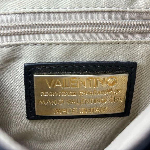 AUTHENTIC Mario Valentino Black Quilted Mini Bag with Gold Chain - Picture 7 of 8